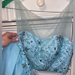 Two piece blue formal dress